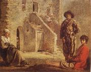 Louis Le Nain Peasants at their Cottage Door oil painting